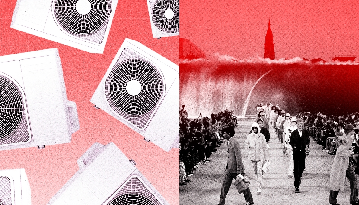 Louis Vuitton provided air-con for its VIP guests while students suffered in stifling heat.