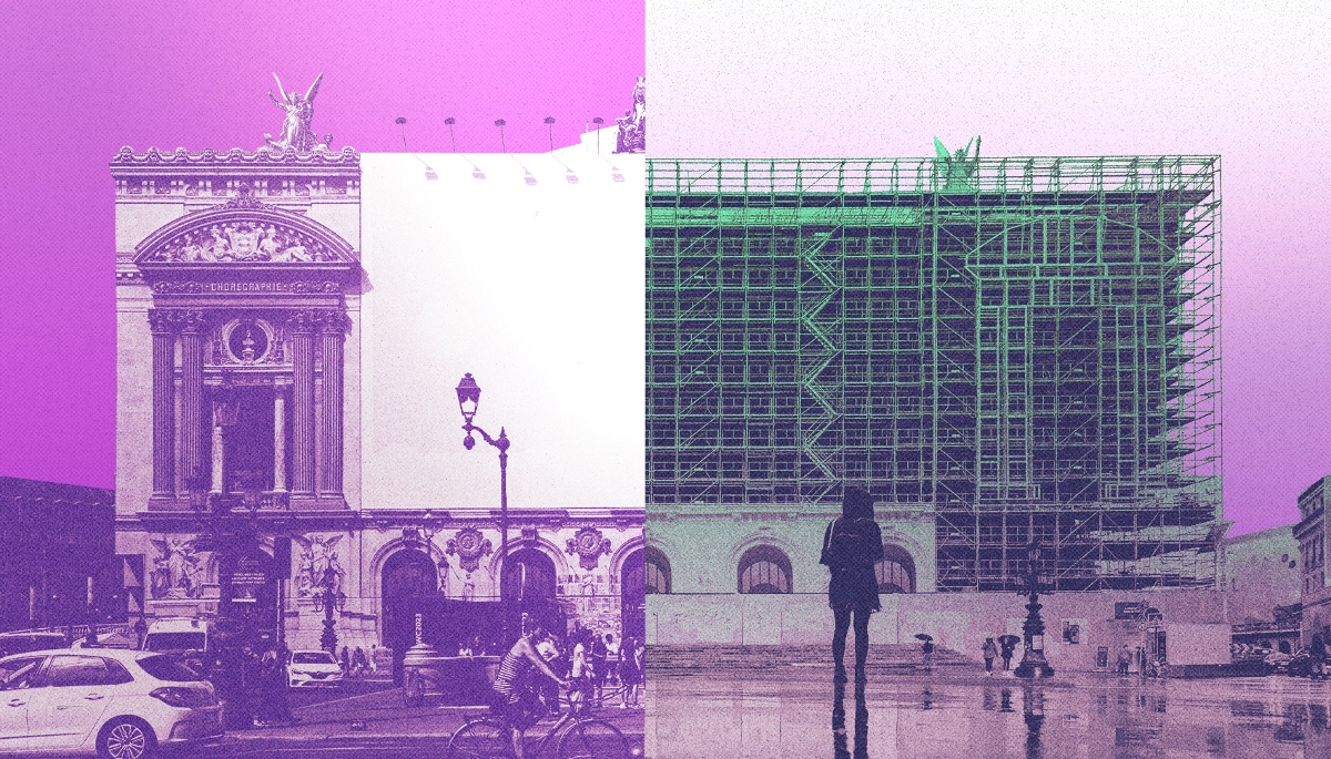 The boom in giant advertising hoardings in Paris may have reached its peak. 