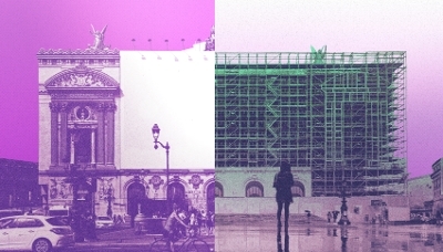 The boom in giant advertising hoardings in Paris may have reached its peak. 