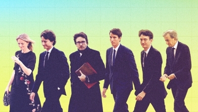The Arnaults: Delphine, Jean, Antoine, Alexandre, Frédéric and Bernard.