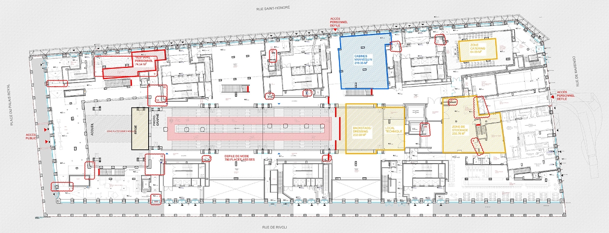 Plans by Ateliers Jean Nouvel to host fashion shows on the ground floor of the future Fondation Cartier.
