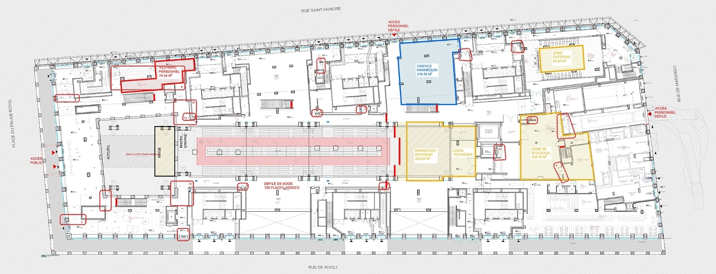 Plans by Ateliers Jean Nouvel to host fashion shows on the ground floor of the future Fondation Cartier.