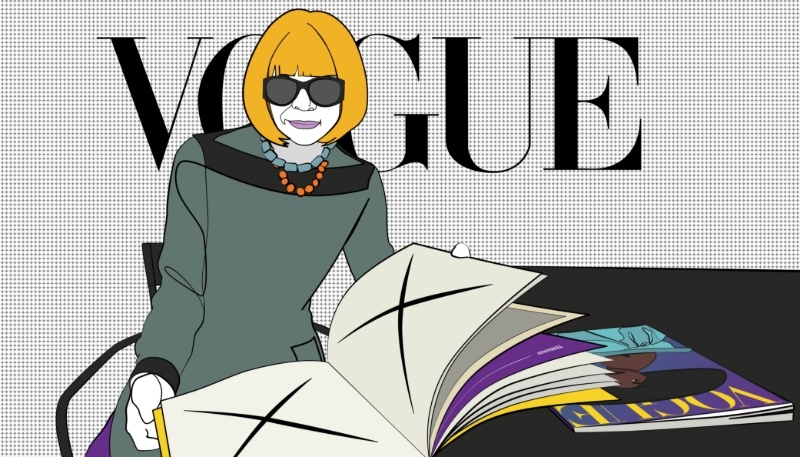 Le carré à frange ultra-lissée et les lunettes noires d'Anna Wintour font depuis des années partie du paysage de la Fashion Week parisienne. 