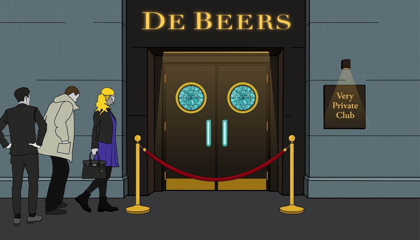 Sur fond de crise, De Beers a décidé d'exclure un tiers de ses 70 clients, ne conservant que les plus gros acheteurs.