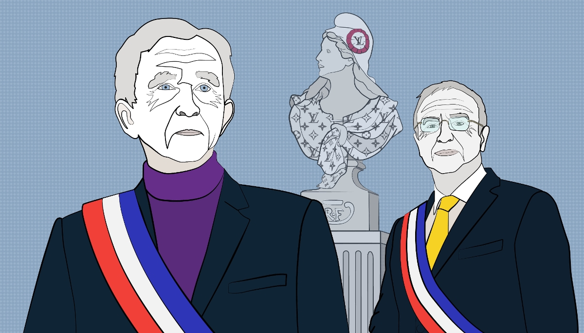 Bernard Arnault et Marc-Antoine Jamet, respectivement PDG et secrétaire général de LVMH.