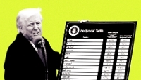 La diplomatie tarifaire en chiffres de Donald Trump. 