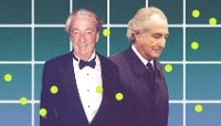 Le gestionnaire de fortune suisse Éric Freymond (à g.) et le financier américain Bernard Madoff. 